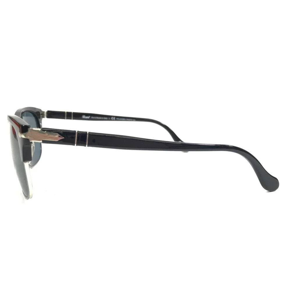 Persol Sunglasses 3034-S 95/4N Polished Black Silver with Blue Polarized Lenses